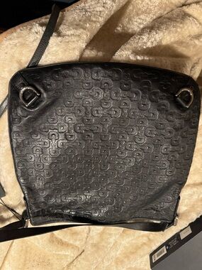 Gucci Black Embossed Leather‎ Crossbody Bag